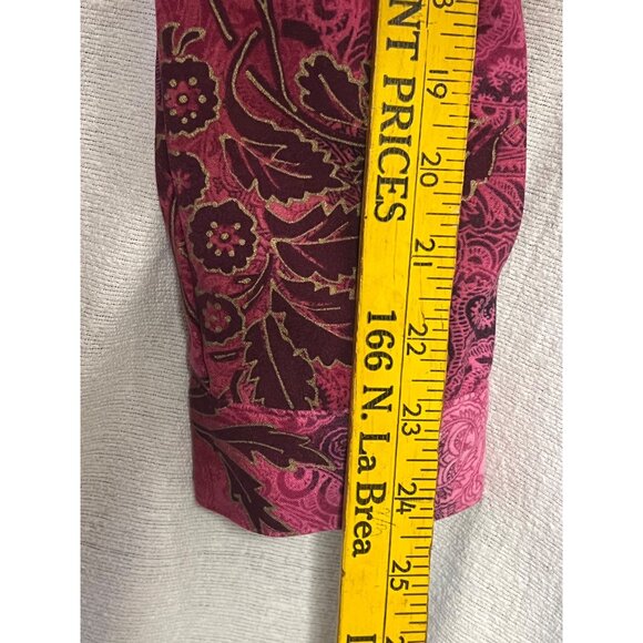 Koret Women 8 Pink Burgandy Floral Blazer Jacket Velour Burn out Career VTG - Picture 15 of 15